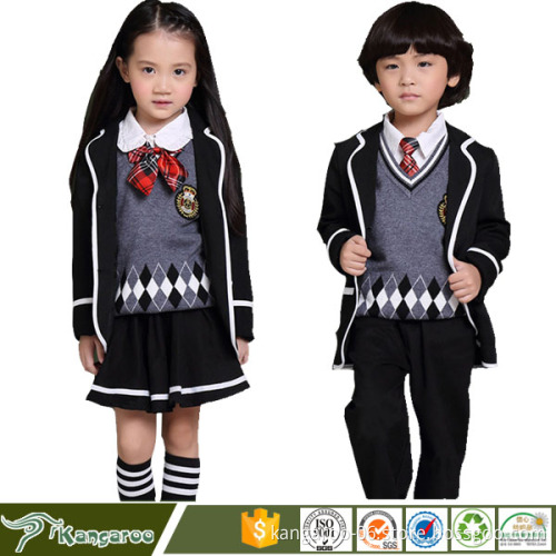 Cotton Plaid Kindergarten School Kids Uniform Design